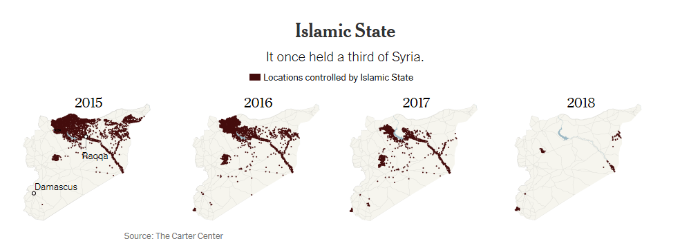 مراحل تطور سيطرة داعش في سوريا